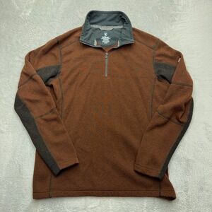 KUHL Pullover Mens Medium Brown Interceptr 1/4 Zip Wool Blend Fleece Jacket